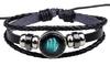 Pulsera de doce constelaciones joyería aleación de vidrio caliente europea y americana transfronteriza multicapa tejida luminosa punk cuero cielo nocturno
