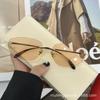 Gafas de sol sin marco de estilo vanguardista, personalizadas, de lujo y ligeras, con estilo de celebridades de Internet, estilo coreano con sentido del futuro Y2G RT