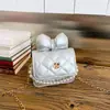 Moda Nova Primavera/Verão 2026 Estiloso Acolchoado Corrente Pérola Versátil Infantil Bolsa de Ombro Único Transversal Pequena Quadrada