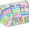 Toalla acrílica de dibujos animados para niña, anillo para el intestino grueso, color arcoíris, bonitos y cálidos accesorios para el cabello