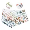 4 tipos de pegatinas de letras y números de colores, incluyendo letras mayúsculas y minúsculas, adecuadas para etiquetas autoadhesivas, logotipo personalizado