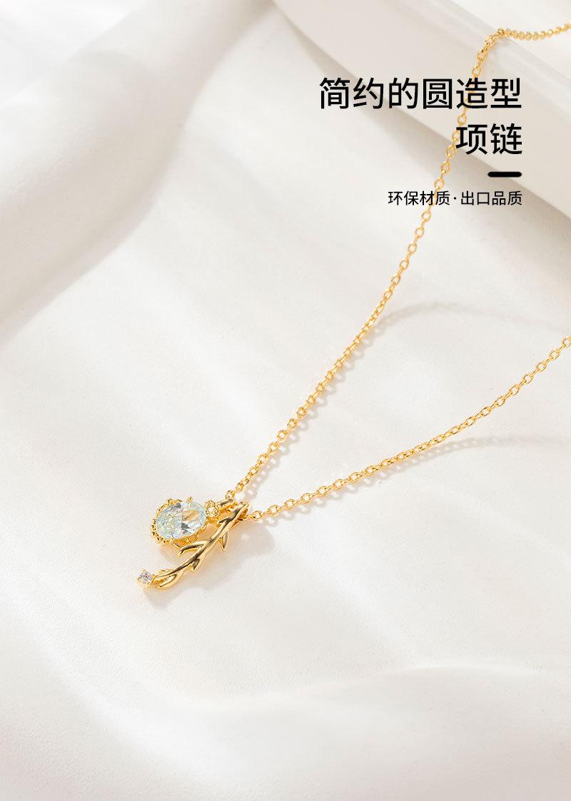 时尚优雅橄榄叶吊坠项链小众轻奢风高级感锁骨链新品