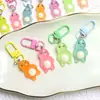 Llavero de Oso Fresa Dibujo Animado Lindo Tridimensional Colgante de Resina Colgante para Mochila Escolar de Estudiante Regalo Creativo para Pareja Mejor Amigo
