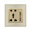Enchufe de pared británico de 13A con USB, universal de cinco orificios, comercio exterior, panel de enchufe internacional para Hong Kong, Singapur, Tipo 86