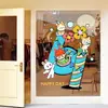 Pegatinas de Ventana de Cumpleaños con Números de Dibujos Animados para la Primera Fiesta de Cumpleaños de Niños, Pegatinas Estáticas para Decoración de Pastelerías, Adhesivos de Animales Lindos para Vidrio