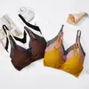 Ropa Interior de Chica de Seda de Leche Otoñal Taza Triangular Francesa sin Tirantes sin Aros Anti-Exposición Lazo Sujetador Sexy para Mujer