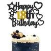 Amazon Preto Ouro Coração Estrela Número Cartão Grande de Inserção Decoração de Bolo de Aniversário Suprimentos Papel Glitter Topper de Bolo
