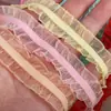 Encaje Plisado de Encaje Bilateral Colorido de 2.5 cm Juguete Joyería Gasa de Nieve Banda Elástica Encaje de Hongo Transparente