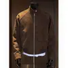 Chamarra bomber tie-dye mate para hombre, otoño, corte limpio, top de moda deconstruido, chamarra de piel sintética para adolescentes