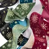 Suministro Transfronterizo de Cintas Navideñas con Estampado Dorado, Decoraciones Festivas, Cintas Impresas de Copos de Nieve, Impresión de Regalos y Cintas de Terciopelo de Copos de Nieve