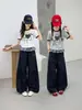 Conjunto de Verano para Niñas Estilo Coreano Camiseta con Corazón y Pantalones de Pierna Ancha para Niños Mayores, Conjunto Casual de Dos Piezas a la Moda Tendencia 2026