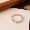 Anillo de Cristal Natural Elástico Moda Nacional Nuevo Diseño Chino Cuerda Elástica con Cuentas Anillo de Cristal Anillo de Temperamento Venta al por Mayor