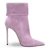 Botines Cortos de Tacón Aguja de Gamuza con Punta Fina para Comercio Exterior Europeo y Americano, Botas Estilo Pasarela Plegables de Moda tipo Martin, Botines de Talla Grande para Mujer