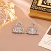 Pendientes de Bolso Retro de Nicho, Moda de Alta Gama, Pendientes Versátiles Super Brillantes de Circonita, Pendientes Elegantes Personalizados para Mujer