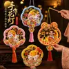 Linterna portátil del Festival del Medio Otoño para niños, hecha a mano, con forma de conejo de jade, bolsa de material. Linterna de conejo luminosa antigua del Festival del Medio Otoño.