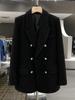 Chaqueta de traje británica estilo Hepburn con forro de plumas negras para mujer, Nuevo Invierno 2025, Traje de alta gama ligero y moderno para socialité