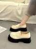 Populares Zapatos de Cuero de Suela Gruesa Estilo Británico para Mujer, Zapatos Mary Jane Veraniegos JK, Nuevos Mocasines Negros Estilo Francés 2025