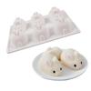 Molde de silicone de coelho de desenho animado com 6 peças, molde para bolo mousse DIY, sorvete, gelatina, pudim, ferramenta de panificação DIY