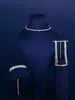 Conjunto Elétrico Transfronteiriço Mais Vendido Conjunto de Colar e Brincos Feminino Corrente de Garra Cheia de Diamantes Colar de Noiva Europeu e Americano Lote de Joias Versátil