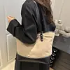 Bolsa Transfronteriza de Gran Capacidad para Mujer 2025 Nueva Moda Versátil Costura Color Contrastante Bolso de Hombro Simple Bolso Tote para Viajar