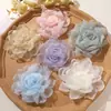 Diadema de malla con flor de borde deshilachado multicapa, ultra de hada y suave, estilo coreano, para DIY en accesorio para el cabello, tocado, broche, anillo para el cabello, accesorio floral para la ropa