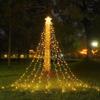 Luces de Cadena de Estrella de Cinco Puntas LED Luces de Cascada Luces de Flujo de Agua Luces de Copa de Árbol Luces de Cadena Decoración de Fiesta Navideña Luces de Estrella para Jardín