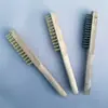 Cepillo de Alambre de Acero con Mango de Madera Cepillo de Alambre de Cobre para Eliminación de Óxido, Limpieza, Pulido y Limpieza de Artefactos; Cepillo con Forma de Cuchillo para Pulir; Grado Industrial