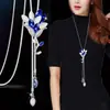 Cadena Larga para Suéter, Collar de Lujo Ligero y de Alta Gama para Mujer, Accesorio de Borla Moderno y Versátil, Colgante Simple de Perla que No se Desvanece