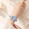 Reloj de pulsera de mariposa dulce y lindo para niñas, reloj de pulsera tejido DIY de alta estética, adecuado para exámenes en secundaria y preparatoria