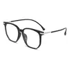 30387 Marco de Gafas Ultraligero de Aleación de Titanio Poligonal Gris Transparente Marco de Gafas Artístico Retro Estilo Coreano Marco Grande