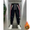 Nuevos pantalones casuales de otoño para hombre, forrados de polar y engrosados, corte slim, con paneles, elásticos, versátiles, pantalones rectos holgados