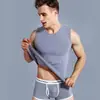 Camiseta sin mangas de verano para hombre con hombros anchos y cuello redondo, transpirable, ajustada, capa base para deportes y fitness, camiseta interior de color liso, disponible para dropshipping