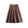 Diseño de Moda Borde de Puño Acolchado Ligero Delgado Cintura Alta Combinable Línea A Pierna Ancha Culottes Recortados Estilo Cool Pantalones para Caminar