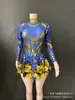 Nuevo vestido de fiesta con espejo brillante de moda europeo y americano, vestido de baile de escenario elástico negro