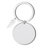 Nuevo Llavero de Acero Inoxidable con Placa Redonda en Blanco DIY + Accesorios Pequeños Llavero Creativo Colgante Redondo Simple Joyería