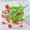 Novo Produto Transfronteiriço: Flores Artificiais, Buquê de Eucalipto de 7 Galhos e Violetas, Flores Artificiais para Decoração de Casa com Paisagem Pastoral