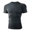 Fitness Esportivo Cor Pura Secagem Rápida Gola Redonda Slim Fit Corrida Casual Camiseta Masculina de Manga Curta Camiseta de Secagem Rápida Masculina