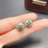 Pendientes Transfronterizos de Esmeralda Natural para Amazon Plata S925 Piedra Principal 2*2 Joyería de Lujo Ventas Directas de Fábrica