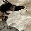 Bragas de Encaje con Estampado de Leopardo para Mujer, Sin Costuras, Entrepierna de Algodón Puro, Cintura Media, Levanta Glúteos, Tallas Grandes, Bikini Triangular Sexy, Estilo Delgado de Verano