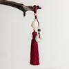 Llavero de jade de estilo nacional, colgante de llave de coche Yu Pei, llavero con borla, colgante para bolso, regalo para hombres y mujeres.
