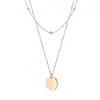 Collar con colgante redondo de doble capa estilo minimalista coreano ins, accesorio versátil y de nicho para ir al trabajo