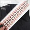 Unhas Postiças Transfronteiriças Exquisite Pontas de Unha Estilo Minimalista Francês Europeu e Americano Pontas de Unha Versáteis Elegantes Tiras Prontas Venda Direta de Fábrica