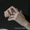 Yimo Anillo Retro de Perlas de Bebé con Cuentas a Mano Nicho Anillo de Lujo Accesible de Alta Gama Estilo Frío Anillo Fino de Cola para Mujer