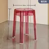Mesa de Comedor Transparente de Lujo Ligero Taburete de Plástico Banco Alto Redondo Apilable Hogar Sala de Estar de Repuesto Silla Transparente de Espera Comercial