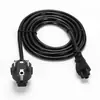 Cable de alimentación con enchufe AC de tres clavijas estándar europeo cola de ciruela estándar europeo francés alemán host adaptador para laptop cable de alimentación
