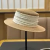 Chapéus de Alta Qualidade para Mulheres Primavera e Verão, Chapéu de Palha Simples Estilo Francês com Topo Reto e Fita, Chapéu Pequeno Retrô Britânico, Chapéu de Sol Estilo Americano