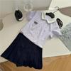 Sakurajima Hermana Mayor Reductor de Edad Azul Camisa Universitaria de Manga Corta Falda Plisada Traje JK Verano Gama Alta Dos Piezas Ropa para Mujer