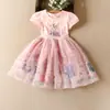 Vestido para Meninas 2025 Verão Estilo Gelo e Neve Roupa Infantil Romance Elsa Vestido de Princesa Infantil Elsa Vestido de Bebê