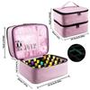 Bolsa de almacenamiento para esmaltes de uñas de nailon multifuncional de doble compartimento lámpara de uñas bolsa de almacenamiento para esmaltes de uñas