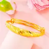Pulsera de Cobre Chapado en Oro con Dragón y Fénix para Mujer, Pulsera Trendy de Oro Arena Vietnamita con Cierre de Presión y Deslizamiento tipo Lluvia de Meteoros, Venta al por Mayor desde el Fabricante